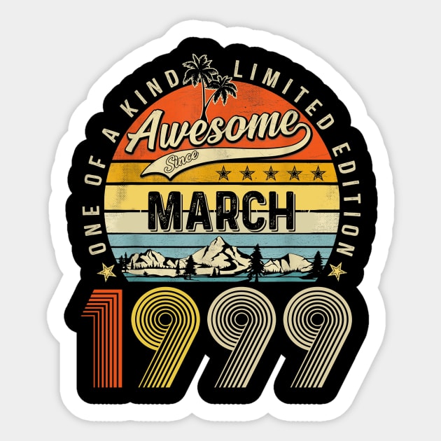 Awesome Since March 1999 Vintage 24th Birthday Sticker by Benko Clarence